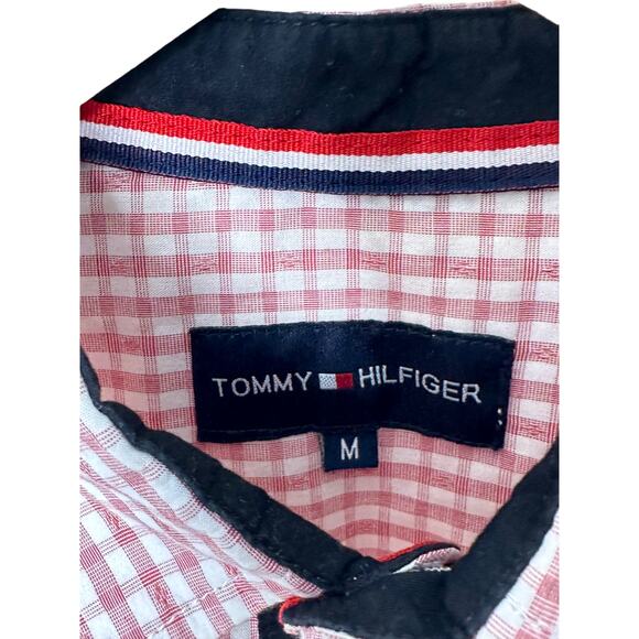 Tommy Hilfiger Red Check Long Sleeve Button Up Shirt Men's Medium - Picture 4 of 7